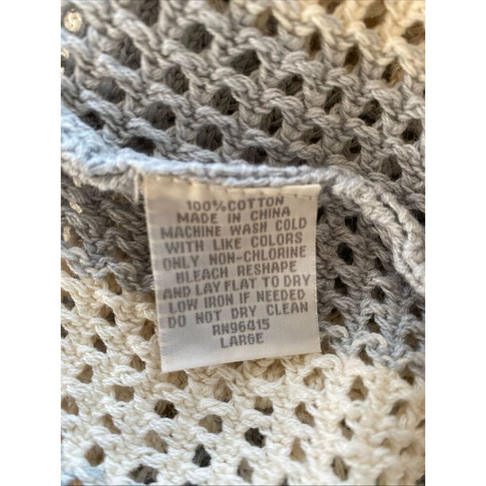 Massive Luxury Shirt Men’s Crochet Knit Button Down Collared New Ivory Beige L - Picture 13 of 13